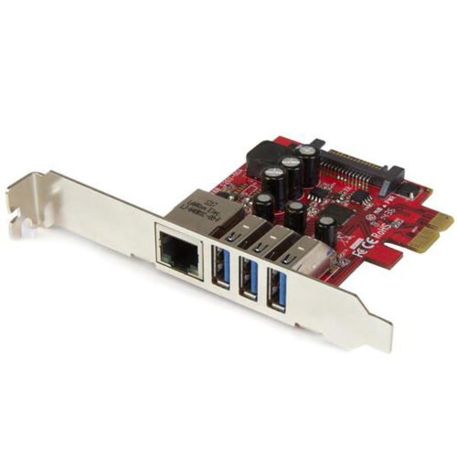 StarTech.com 3-Port USB 3.0 and 1 Gigabit Ethernet PCI Express Card with UASP