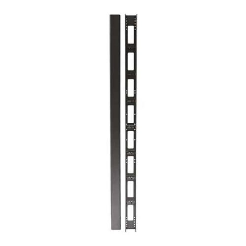 Dexlan Vertical cable tray for 800 mm 32U racks with cover – Black