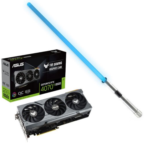 ASUS TUF Gaming GeForce RTX 4070 Ti SUPER OC Bundle The Force with SOLAARI WAAN Silver Elite Lightsaber