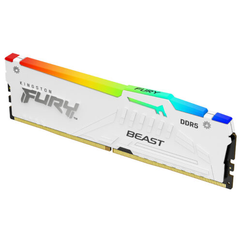 Kingston FURY Beast RGB 16 Go DDR5 6000 MHz CL30 – Blanc