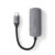 Nedis adaptateur Multi-Ports USB-C vers USB, USB-C et HDMI – 10 cm – Gris