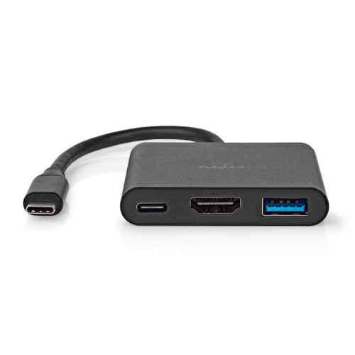 Nedis USB-C to USB, USB-C and HDMI Hub – 10 cm – Black