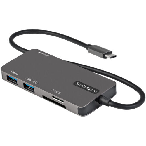 StarTech.com Multiport USB-C to 4K 30Hz HDMI Adapter, 3-Port USB Hub, SD/microSD and 100W Power Delivery